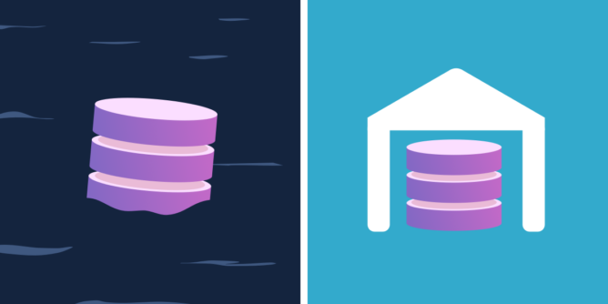 skladišta podataka i jezera podataka - simboli