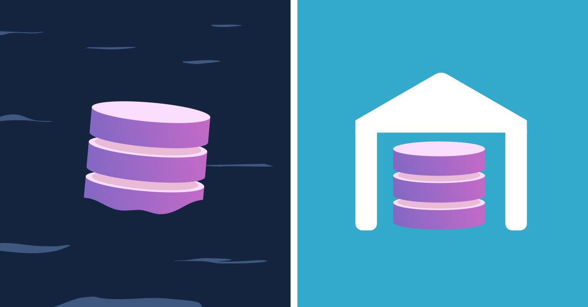 skladišta podataka i jezera podataka - simboli