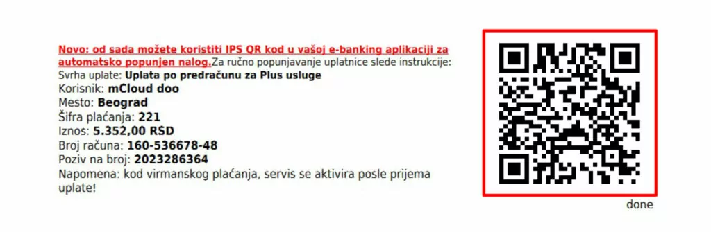 Primer IPS QR koda