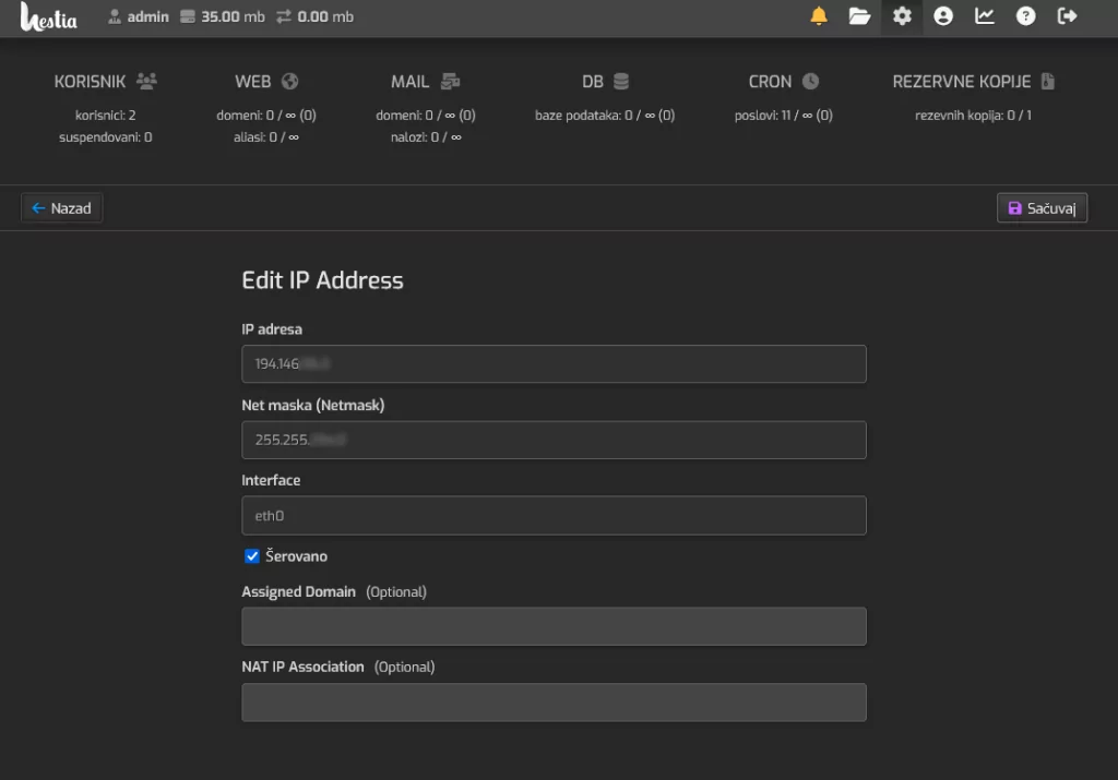 add new ip address