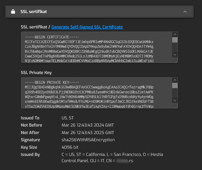 hestia cp ssl