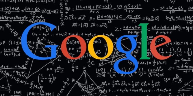 Google logo i algoritam u pozadini