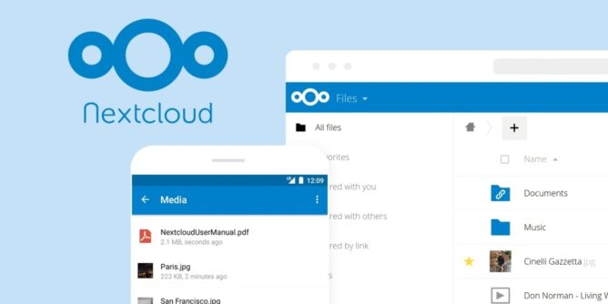 nextcloud logo i prikaz ekrana