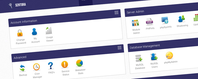 sentora interface