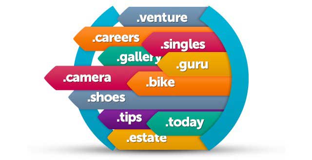 različiti domeni na strelicama u boji