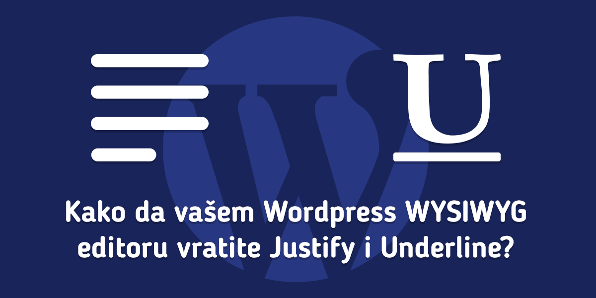 justify i underline ikonice i naslov bloga